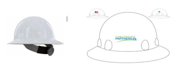 fiber metal full brim hard hat frp logo